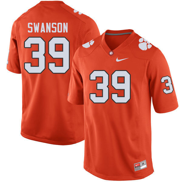 Men #39 Aidan Swanson Clemson Tigers College Football Jerseys Sale-Orange